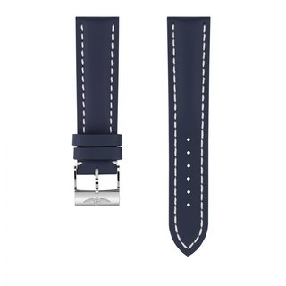 Blue calfskin leather strap - 22 mm