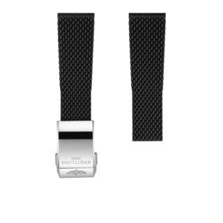 Black mesh rubber strap - 24 mm