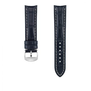 Blue alligator leather strap - 20 mm