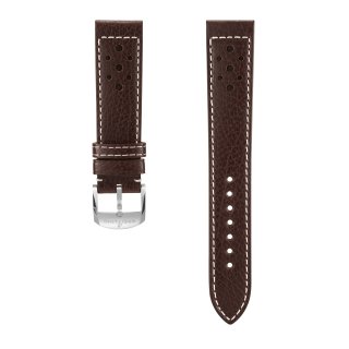 Green military calfskin leather strap - 22 mm