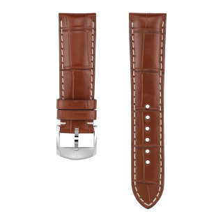 Gold alligator leather strap - 20 mm