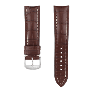 Brown alligator leather strap - 22 mm